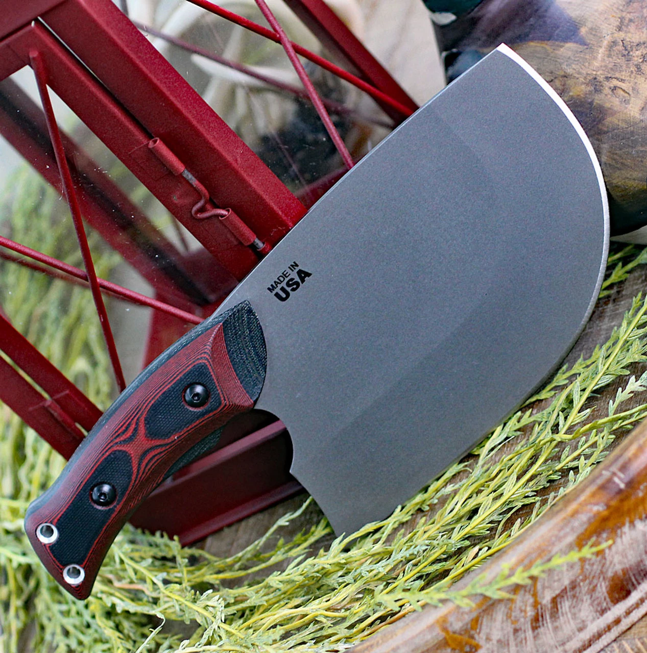 TOPS XXX Dicer DCRX-01, 7" 440C Tumble Finish Plain Blade, Red/Black G-10 Handle 4 TOPS XXX Dicer DCRX-01, 7" 440C Tumble Finish Plain Blade, Red/Black G-10 Handle - Image 2