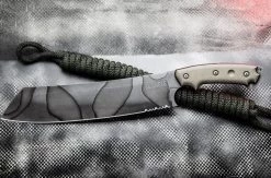 TOPS El Chete Camo ELCH01C, 12" 1095HC Steel Camo Blade, Green Canvas Micarta Handle