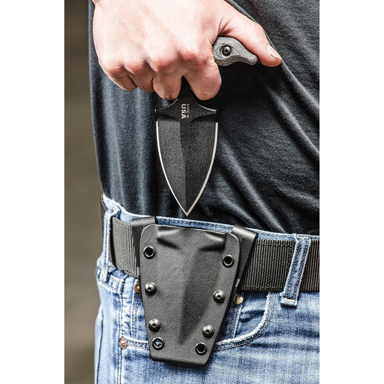 TOPS I-Stick Push Dagger ISTK-01, 3.50" 1075 Carbon Steel, Black Canvas Micarta Handle 5 TOPS I-Stick Push Dagger ISTK-01, 3.50" 1075 Carbon Steel, Black Canvas Micarta Handle - Image 3