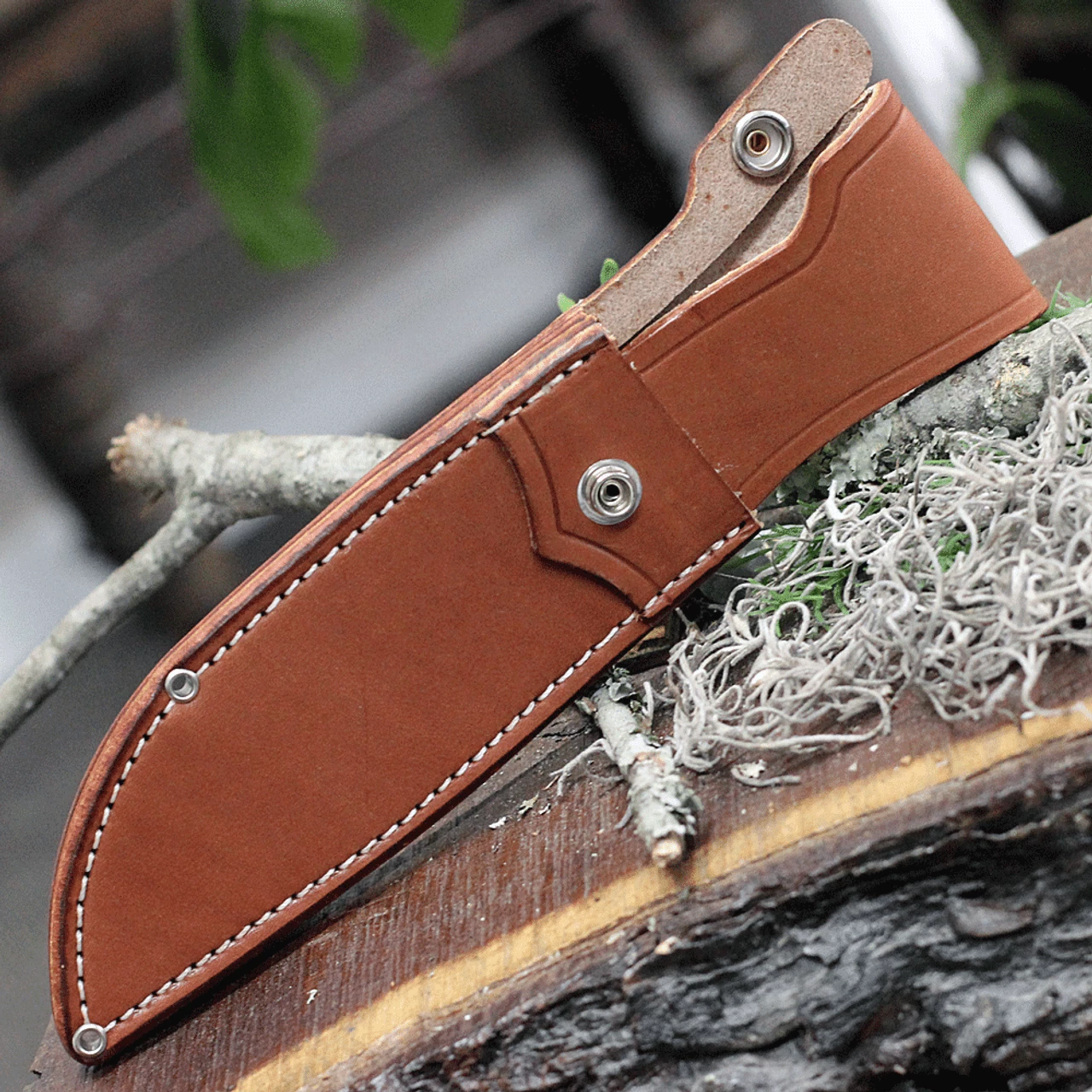 Bark River Knives Teddy Fixed Blade 08-114M-BC, 6.25" A2 Satin Plain Blade, Black Canvas Micarta Handle, Brown Leather Sheath 5 Bark River Knives Teddy Fixed Blade 08-114M-BC, 6.25" A2 Satin Plain Blade, Black Canvas Micarta Handle, Brown Leather Sheath - Image 3