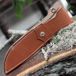Bark River Knives Teddy Fixed Blade 08-114-SL, 6.25" A2 Satin Plain Blade, Stacked Leather Handle -Knives Sales Teddy sheath 63430.1621536774