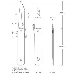 Andersson & Copra Urban Husky - Copper (2.8" Sandvik 14C28N) ACUHC -Knives Sales Urban Husky Specs 62545.1644009137
