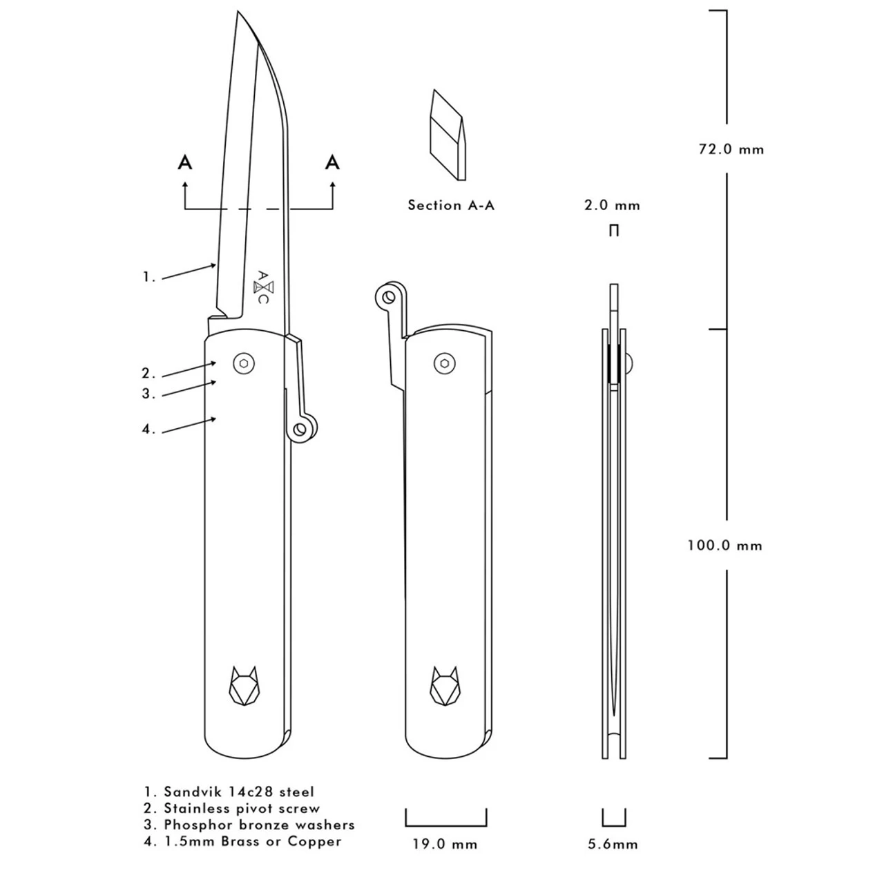 Andersson & Copra Urban Husky - Copper (2.8" Damasteel Dam) ACDAMC 7 Andersson & Copra Urban Husky - Copper (2.8" Damasteel Dam) ACDAMC - Image 5