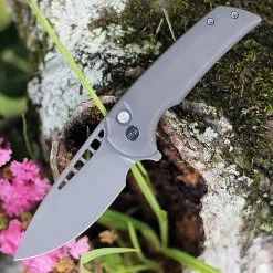 WE Mini Malice Button Lock -Gry Ti (2.98" Gry SW CPM 20CV) WE054BL-2