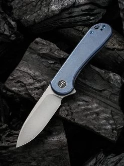 WE Knife Elementum Frame Lock - Blue Ti (3" CPM 20CV Gray SW) WE18062X-2
