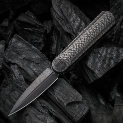 WE Knife Eidolon Front Flipper Blk Twill CF (2.9" Blk SW) WE19074B-C