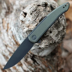 WE Knife Smooth Sentinel - Blk Ti/Green Micarta (3" CPM 20CV Blk) WE20043-4