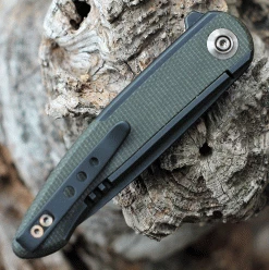 WE Knife Smooth Sentinel - Blk Ti/Green Micarta (3" CPM 20CV Blk) WE20043-4 -Knives Sales WE200434.2 76488.1635529652