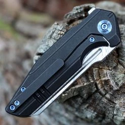 WE StarHawk Flipper - Blk Ti. (2.81 Hakkapella Damasteel) WE21017-DS1 -Knives Sales WE21017DS1.2 54219.1660596157