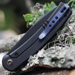 WE Knife Co. Upshot 2102B, 3.47" CPM-20CV Black Stonewashed Blade, Black Titanium Handle - Limited Edition -Knives Sales WE2102B.3 56070.1621450825