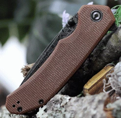CIVIVI Brazen Flipper Knife C2102DS-1, 3.46" Damascus Blade, Brown Micarta Handle -Knives Sales c2102DS1.3 92467.1619107980
