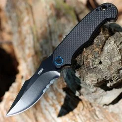 CRKT PSD Assisted Open Knife - Blk G10 / CF (3.6" Blk Serrated) 7920K