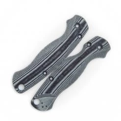 Flytanium Lotus Black Linen Micarta Scales - for Spyderco Paramilitary 2 Knife