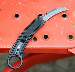 CobraTec Knives CTBK Karambit, 2.75" D2 Steel Blackwash Blade, Aluminum Handle