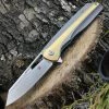 Kansept Knives K1006A2, Shard Flipper, 3.5" CPM-S35VN Wharncliffe Blade, Gray & Bronze Titanium Handle