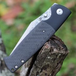 Kansept Shikari - Carbon Fiber /Blk Ti (4" Damascus) K1027A4 -Knives Sales k1027a4.3 79204.1638895553