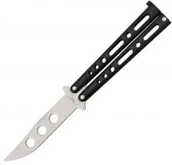 BenchMark Balisong Trainer Knife - Black Metal Alloy (4" Trainer Blade)