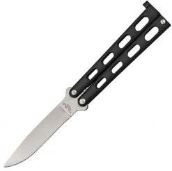 Benchmark Balisong Knife - Black Metal Alloy (3.38" Satin)