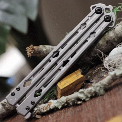 Kershaw Lucha Trainer Balisong Stainless Steel (4.60" Stonewash Sandvik 14C28N) 5150TR -Knives Sales ks5150tr.2 55247.1619020314