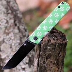 Kansept Foosa - Green Snowflake G-10 (3.3" Blk 154CM) 2020T5
