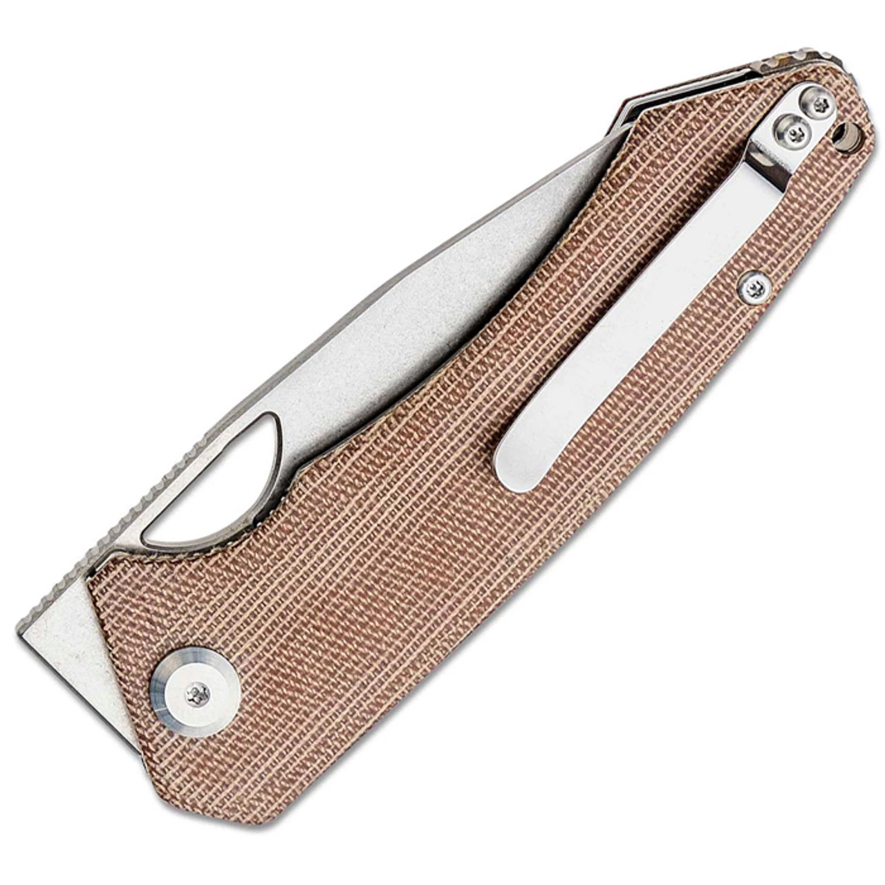 PMP Spartan Front Flipper - Brown Micarta (3.25" N690 SW) SPRTNMBR 4 PMP Spartan Front Flipper - Brown Micarta (3.25" N690 SW) SPRTNMBR - Image 2