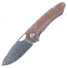 PMP Spartan Front Flipper - Brown Micarta (3.25" Damascus) SPBRMDM -Knives Sales pmp019 2 99433.1636411951
