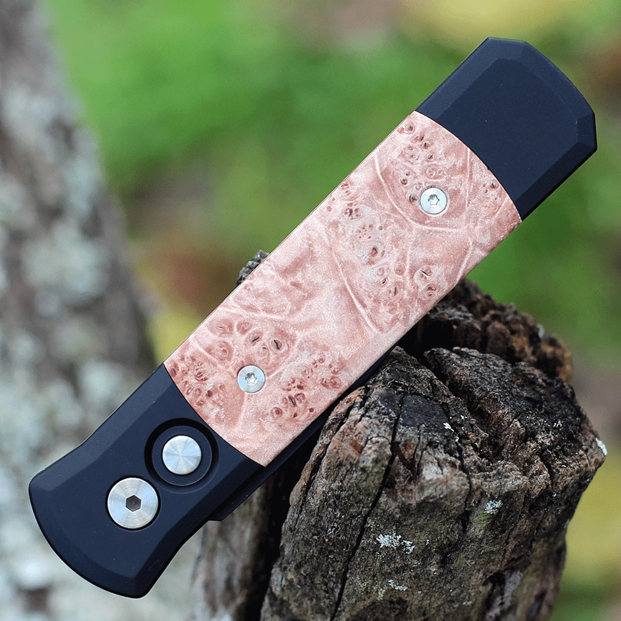 Pro-Tech Godson Automatic - Blk / Maple Burl Wood (3.15" Blk) 707 5 Pro-Tech Godson Automatic - Blk / Maple Burl Wood (3.15" Blk) 707 - Image 3