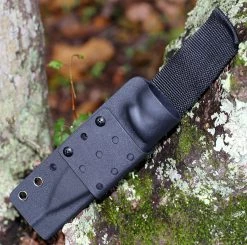 QSP Knife Bison Fixed Blade QS134-A, 4.5" D2 Satin Plain Blade, Black Linen Miarta Handle -Knives Sales qs134c.3 66485.1603916881
