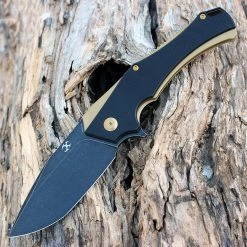 Kansept Hellx - Blk G10 / Gold Stainless (3.6" D2 Black SW) T1008A7