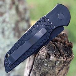 Pro-Tech TR-3 X1 Operator Automatic Blk Fish Scale (3.5" Sterile Blk) TR-3 X1 OP -Knives Sales tr 3 x1.2 30249.1628612898