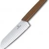 Victorinox Swiss Modern 6.9050.17KG Santoku Knife, 6.7" Fluted Edge Blade, Walnut Wood Handle