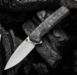 WE Knife Subjugator - Marble CF / Gray Ti (3.5" CPM 20CV Satin) WE21014D-1