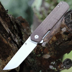 Kansept Foosa Liner Lock - Brown Micarta (3" 154CM SW) X2020T1