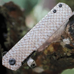 Kansept Foosa Liner Lock - Plaid Brown Micarta (3" 154CM Blk SW) X2020T2 -Knives Sales x2020t2.2 18141.1636667355